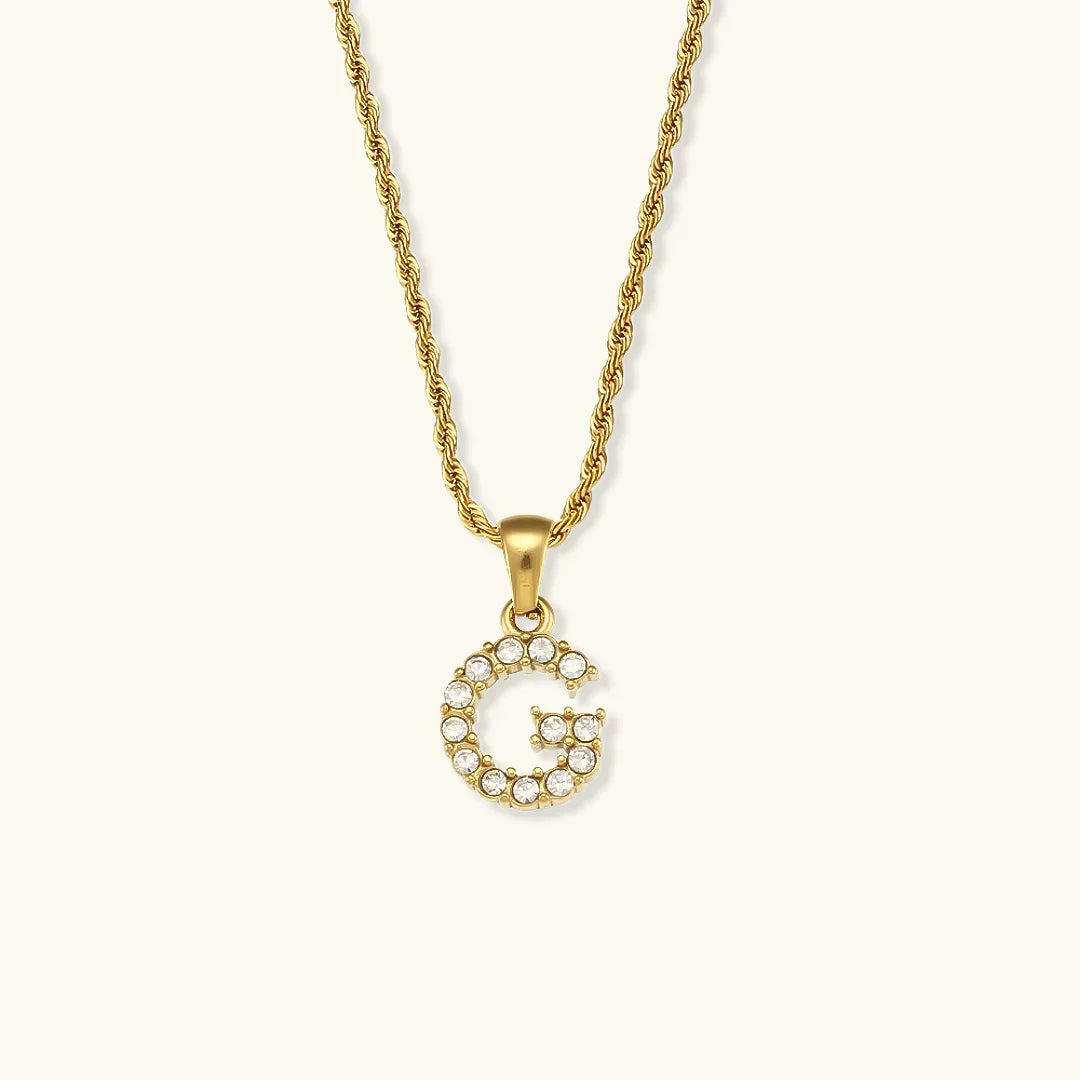 [Royal Vicky]Maeve Letter Initial Diamond Necklace