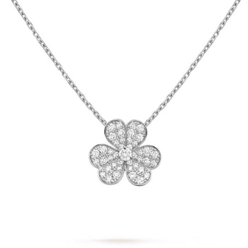 [Royal&Vicky]CLOVER DIAMOND NECKLACE SILVER