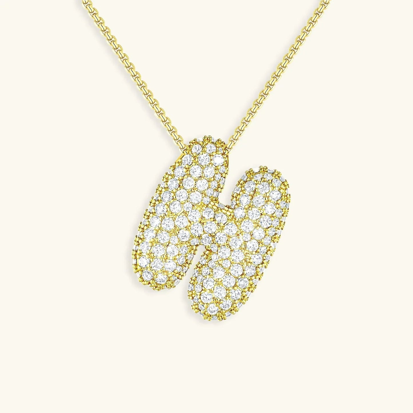 [Royal Vicky]Bubble Initial Diamond Necklace
