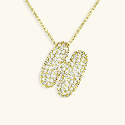 [Royal Vicky]Bubble Initial Diamond Necklace