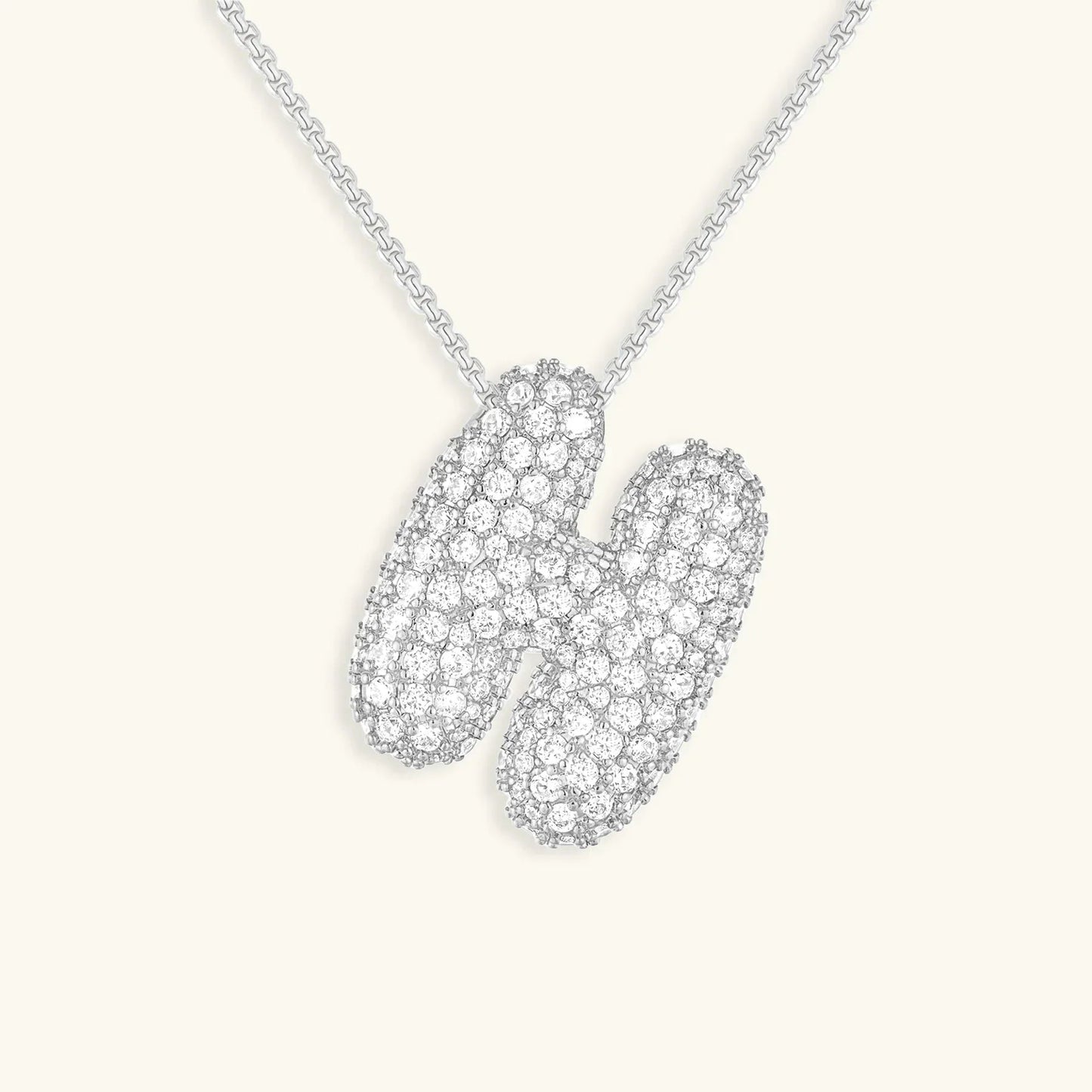 [Royal Vicky]Bubble Initial Diamond Necklace