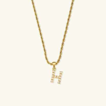 [Royal Vicky]Elodie Initial Letter Pearl Necklace