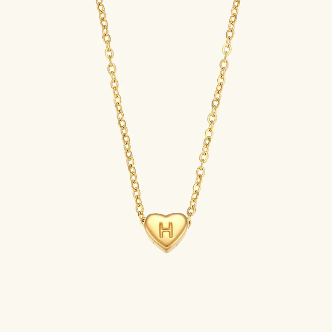 [Royal Vicky]Heart Initial Gold Necklace