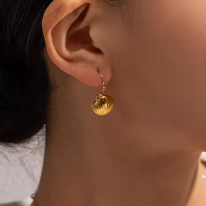 [Royal Vicky]Breeze Gold Seashell Earrings