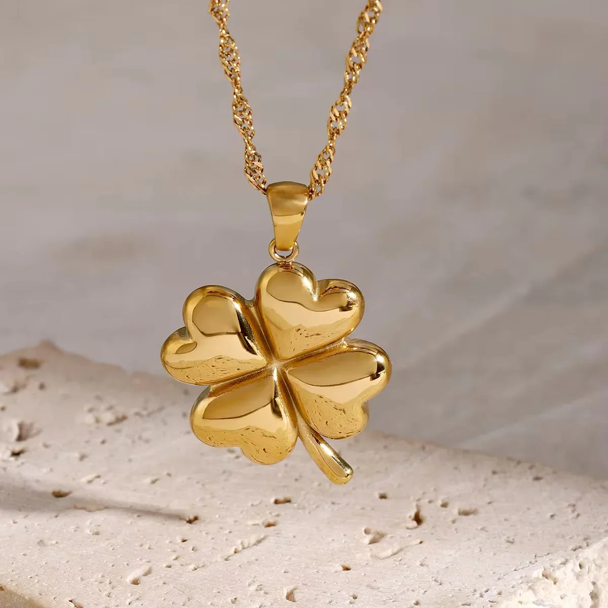 [Royal&Vicky]Ella Clover Goldhalskette