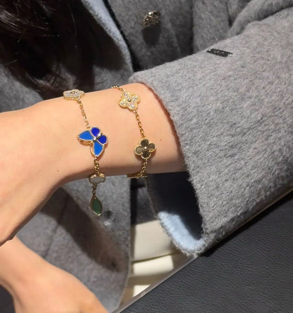 [Vicky]LUCKY SPRING BUTTERFLY 5 MOTIF BRACELET