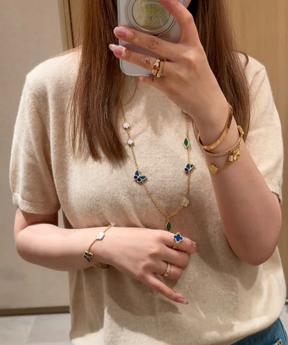 [Vicky]LUCKY SPRING BUTTERFLY 15 FLOWER NECKLACE