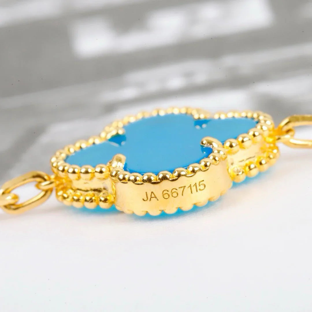 [Vicky] CLOVER 5 MOTIF TURQUOISE BRACELET COLLECTION