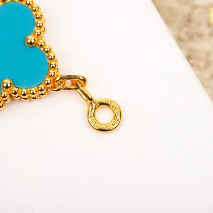 [Vicky] CLOVER 5 MOTIF TURQUOISE BRACELET COLLECTION
