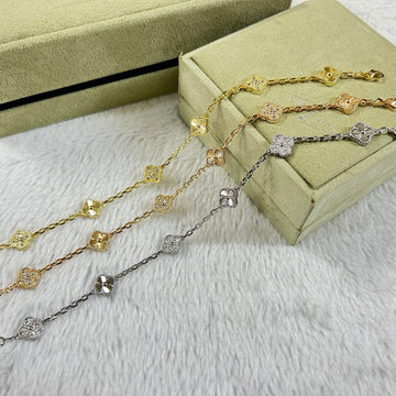 [Royal&Vicky]CLOVER 6 MOTIF DIAMOND LASER BRACELET