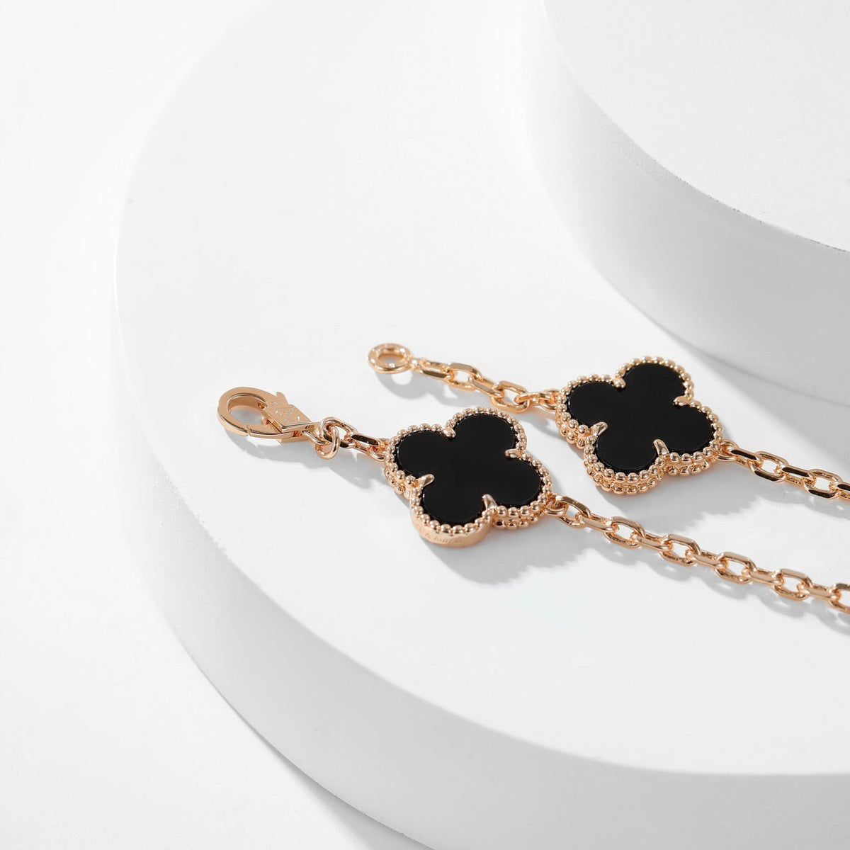 [Royal&Vicky]CLOVER 10 MOTIFS ONYX NECKLACE