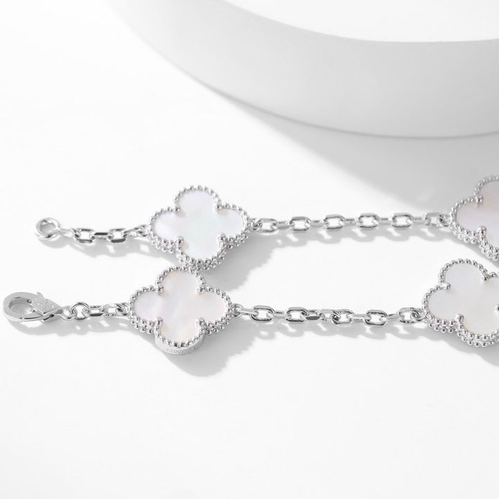 [Royal&Vicky]CLOVER 10 MOTIFS WHITE MOTHER OF PEARL NECKLACE