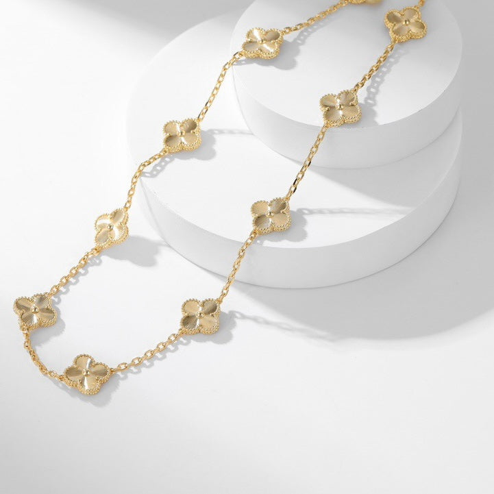 [Royal&Vicky]CLOVER 10 MOTIFS LASER NECKLACE