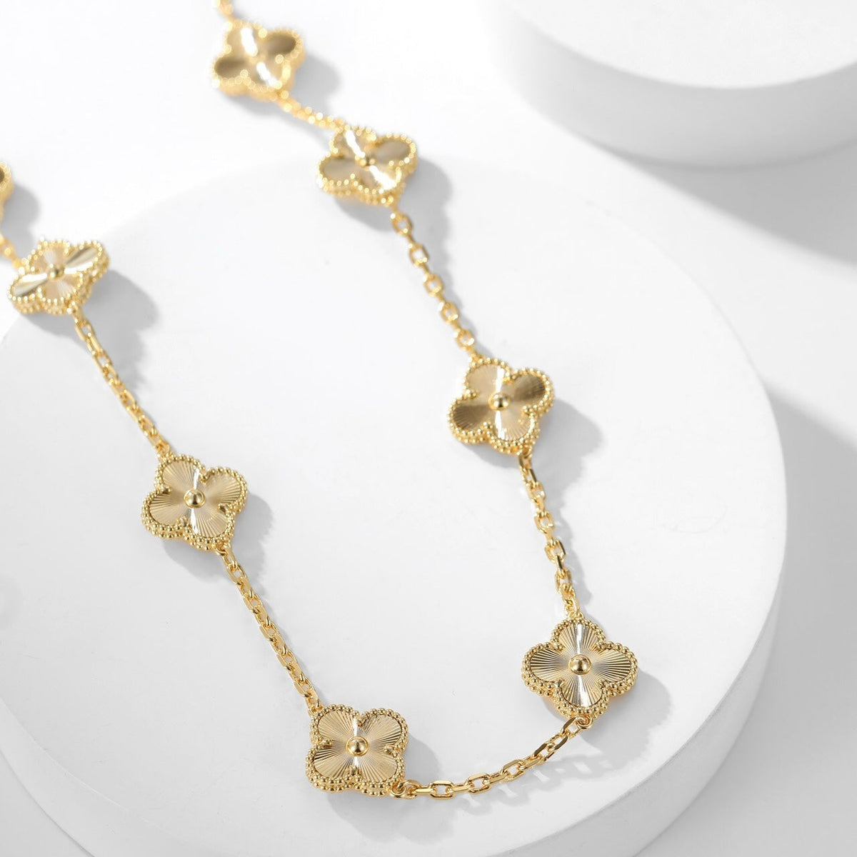 [Royal&Vicky]CLOVER 10 MOTIFS LASER NECKLACE