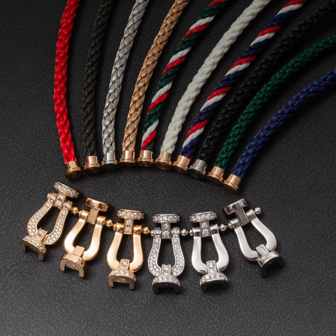[Royal&Vicky]FORCE LARGE HORSESHOE FULL DIAMOND BRACELET SILVER