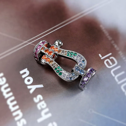 [Vicky]FORC GROSSES HUFEISENFARBIGES DIAMANTARMBAND SILBER