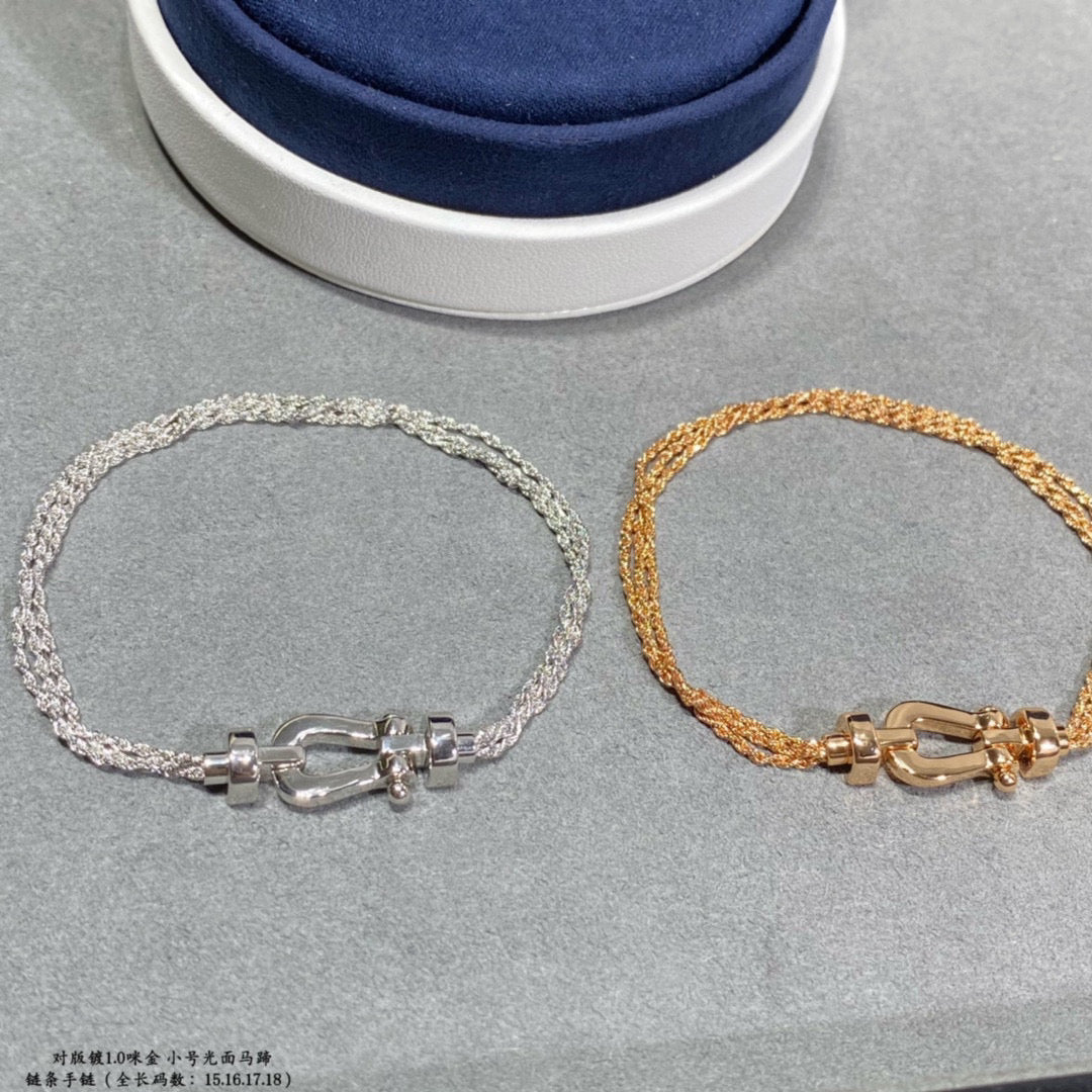 [Royal&Vicky]FORCE SMALL HORSESHOE  DIAMOND CHAIN ROPE BRACELET