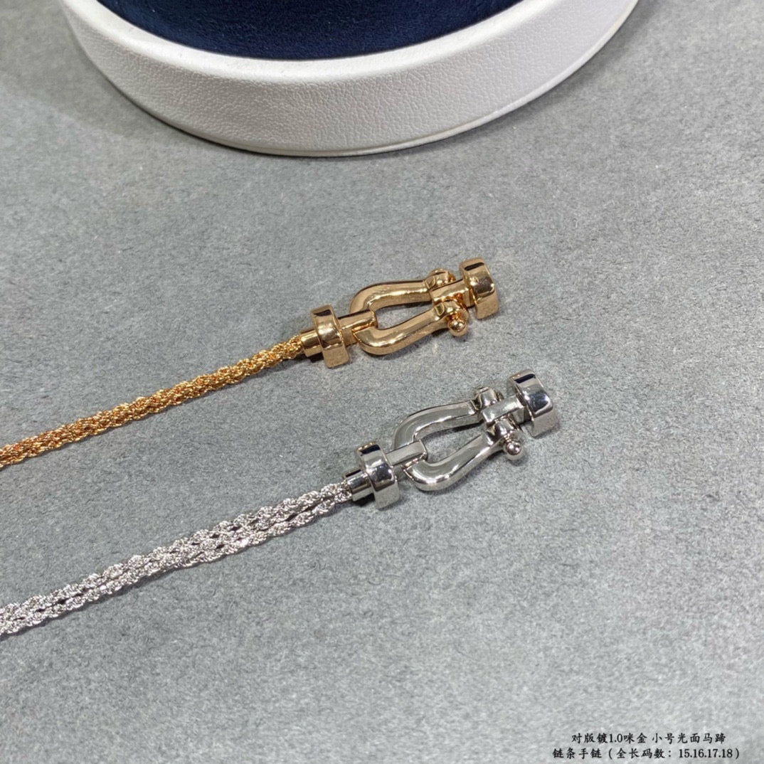 [Royal&Vicky]FORCE SMALL HORSESHOE  DIAMOND CHAIN ROPE BRACELET