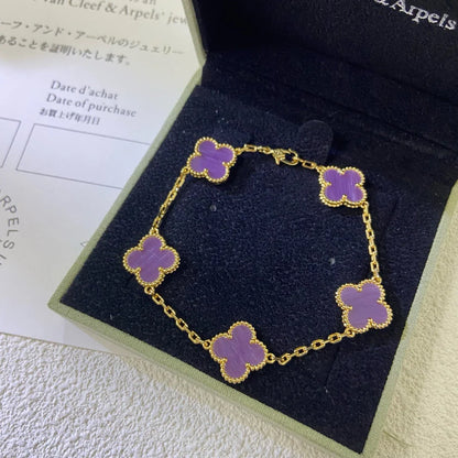 [Vicky] CLOVER 5 MOTIF VIOLET BRACELET COLLECTION