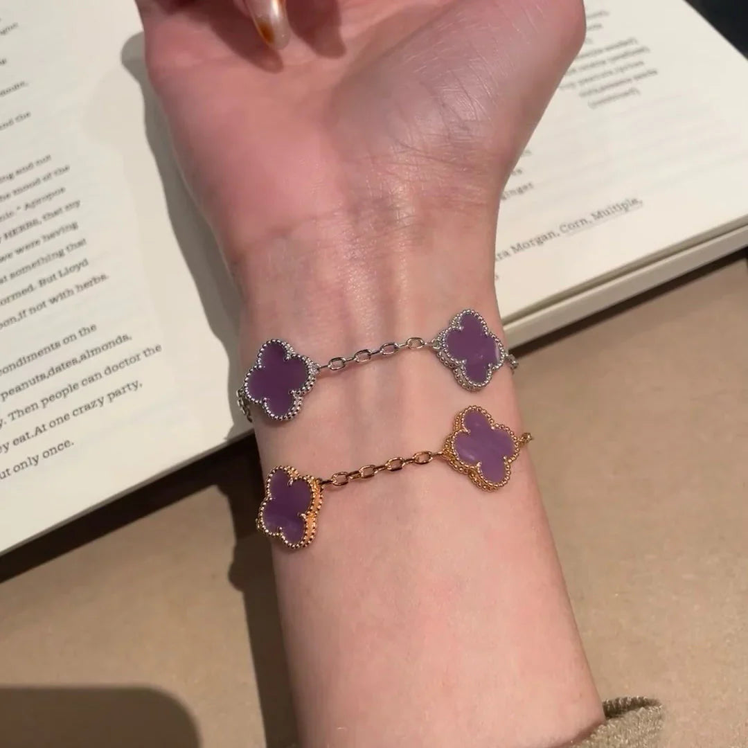 [Vicky] CLOVER 5 MOTIF VIOLET BRACELET COLLECTION