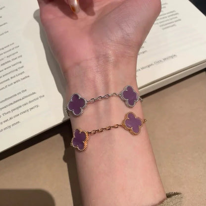 [Vicky] CLOVER 5 MOTIF VIOLET BRACELET COLLECTION