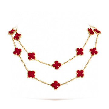 [Royal&Vicky]CLOVER 20 MOTIFS CARNELIAN NECKLACE