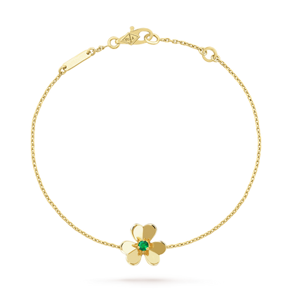 [Vicky]FRIVOLE GOLD FLOWER PINK MALACHITE BRACELET