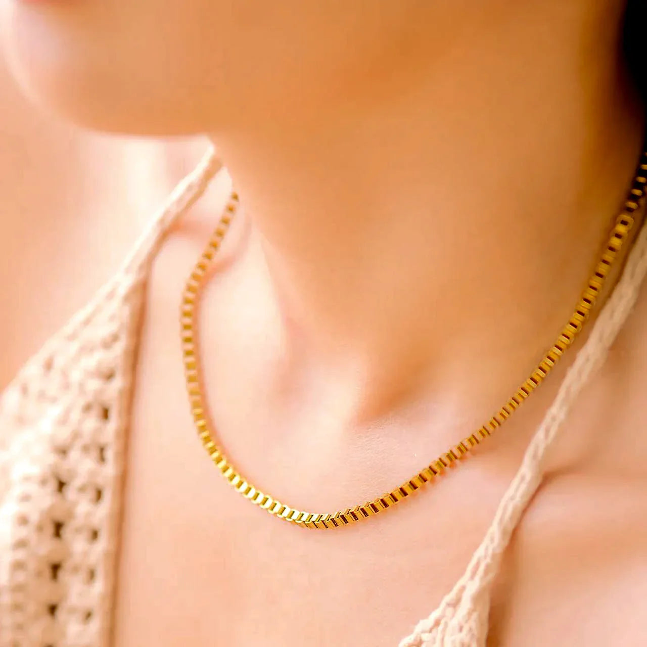 [Royal Vicky]Danica Box Chain Gold Necklace