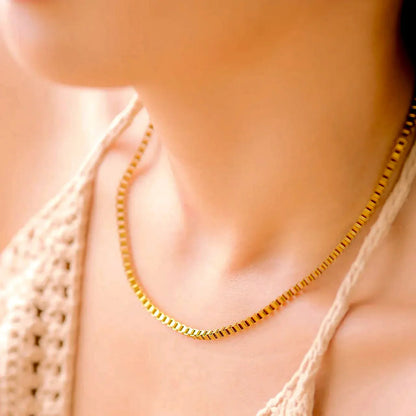 [Royal Vicky]Danica Box Chain Gold Necklace
