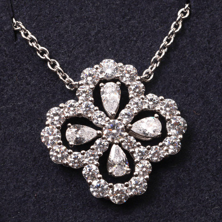 [Vicky]LOOP NECKLACE FULL MOTIF DIAMOND 16MM MULTIPLE COLORS