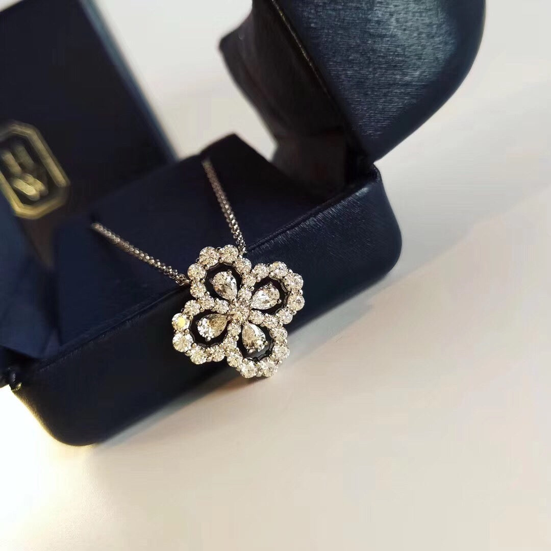 [Vicky]LOOP NECKLACE FULL MOTIF DIAMOND 16MM MULTIPLE COLORS