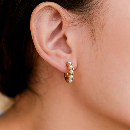 [Royal Vicky]Irene Pearl Hoop Earrings