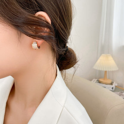 [Vicky]ZERO 1 DIAMOND PAVED EARRINGS