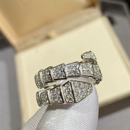 [Vicky]SERPENTI DOPPELRING SILBER MIT DIAMANTEN