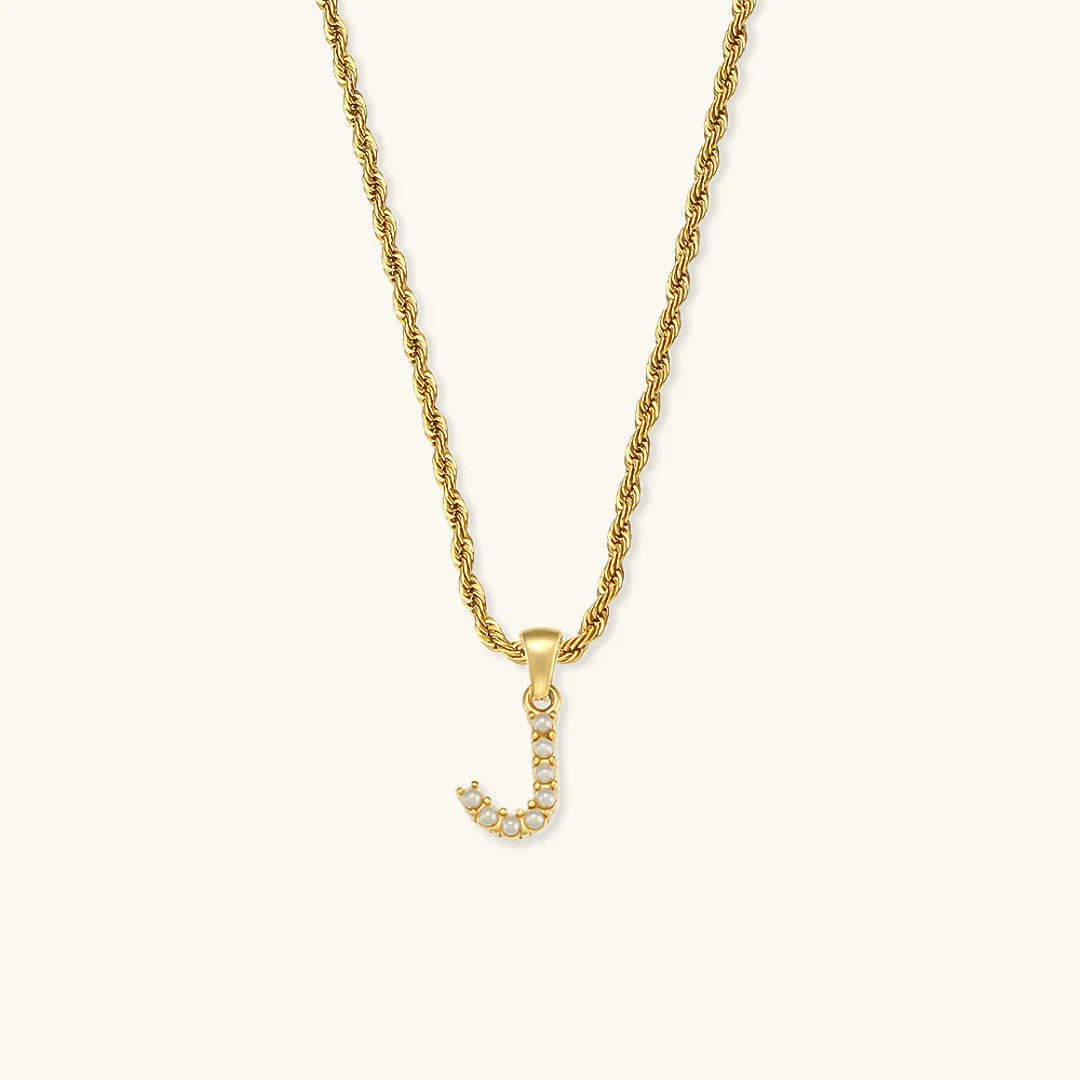 [Royal Vicky]Elodie Initial Letter Pearl Necklace