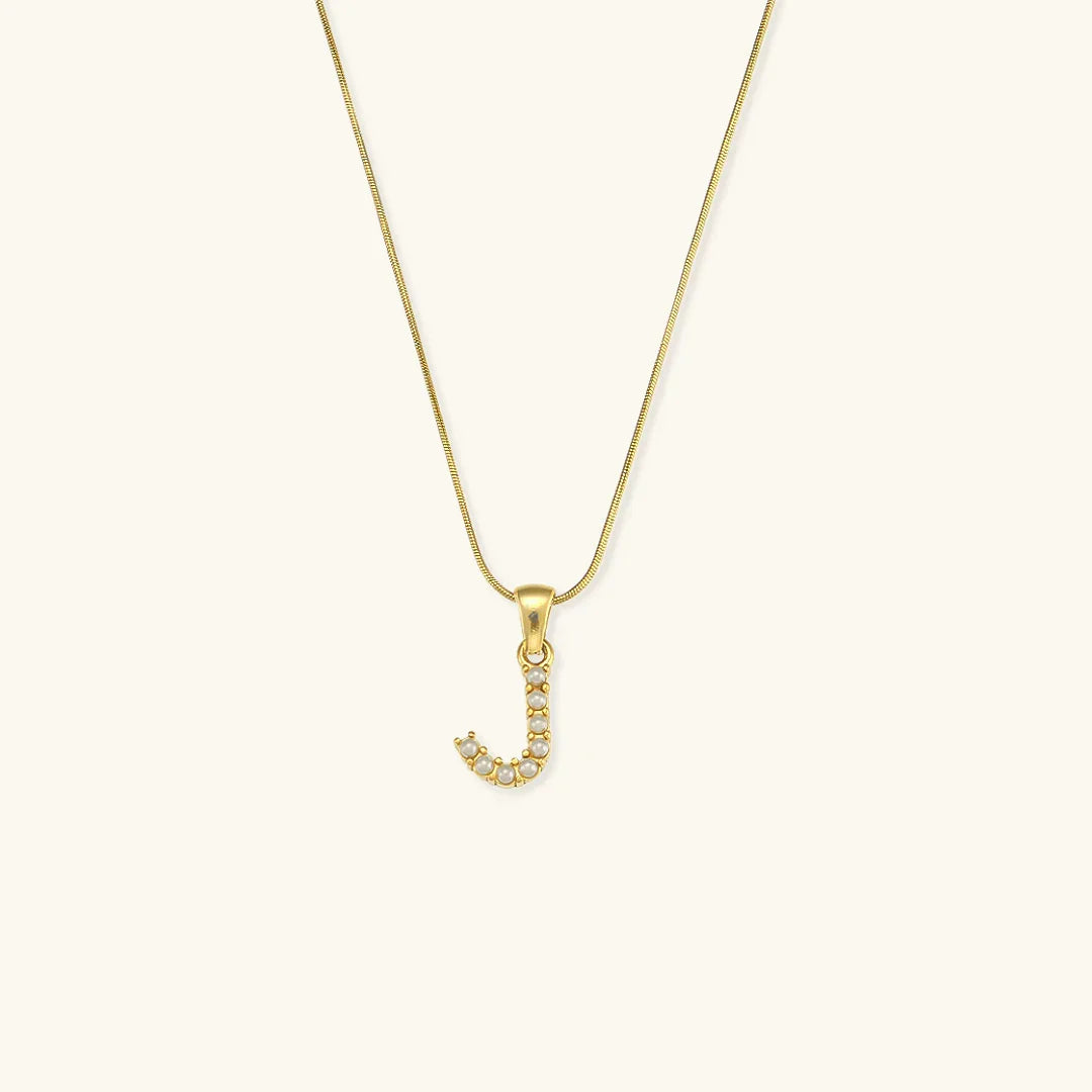 [Royal Vicky]Augustine Initial Letter Pearl Necklace