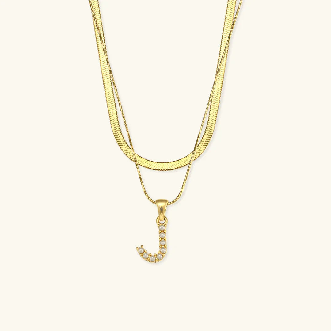 [Royal Vicky]Fiona Layered Gold Initial Letter Necklace