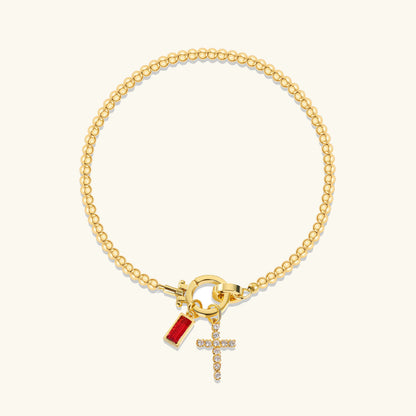[Royal Vicky]Amalia Birthstone Cross Bracelet