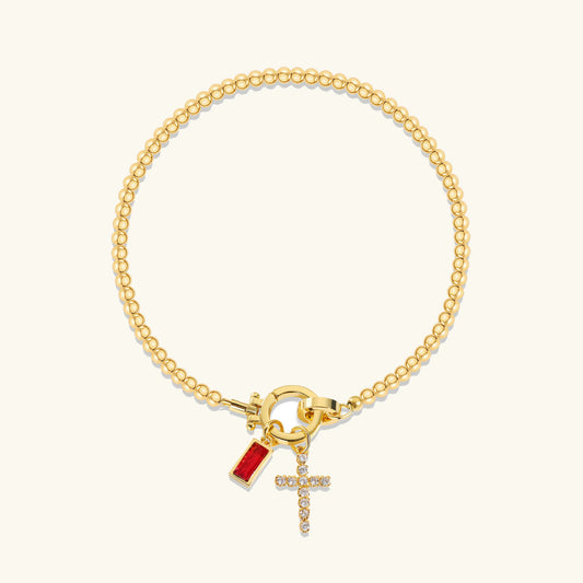 [Royal Vicky]Amalia Birthstone Cross Bracelet