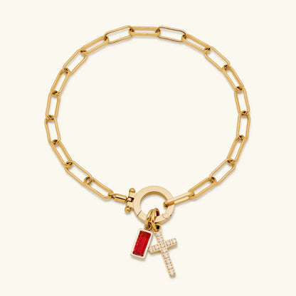 [Royal Vicky]Annabella Birthstone Cross Bracelet