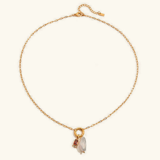 [Royal Vicky]Caitlin Birthstone Pearl Necklace