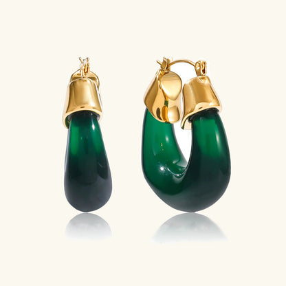 [Royal Vicky]Leighton Chunky Enamel Hoops