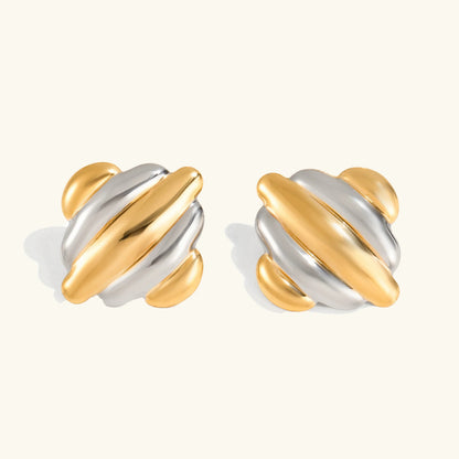 [Royal Vicky]Maxine Rippled Gold Earrings