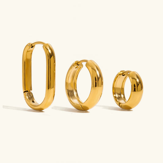 [Royal Vicky]Clarabelle Staple Gold Hoops Bundle