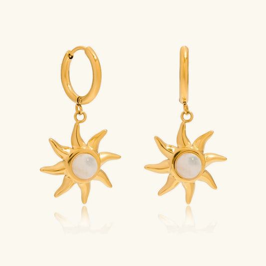 [Royal Vicky]Helia Sun-shaped Moonstone Earrings