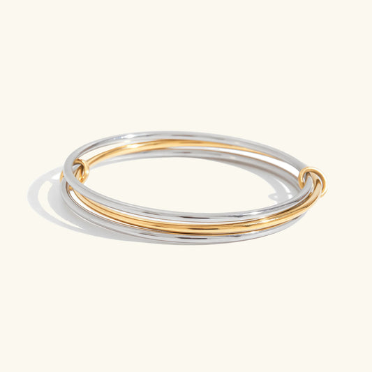 [Royal Vicky]Romina Two Tone Stacked Bracelet