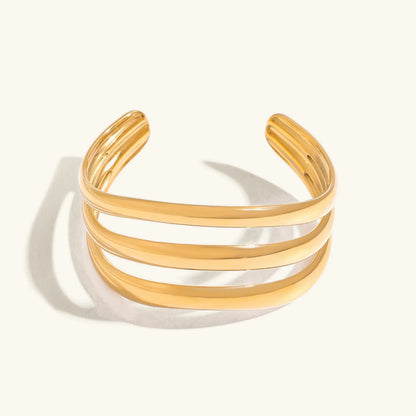 [Royal Vicky]Meredith Triple Layer Gold Bangle