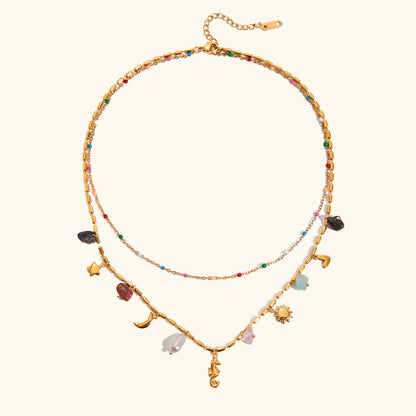 [Royal Vicky]Cambria Coastal Charm Layered Necklace
