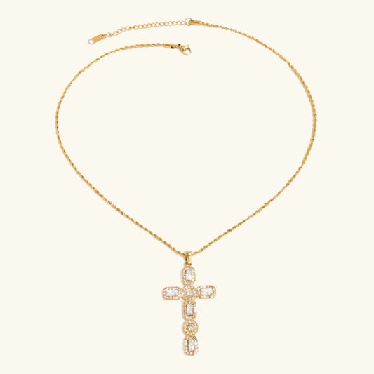 [Royal Vicky]Evangelina Diamond Cross Necklace