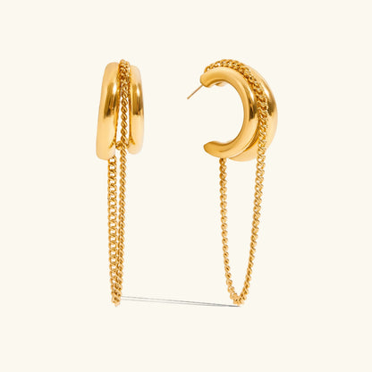 [Royal Vicky]Galilea Link Chain Hoops